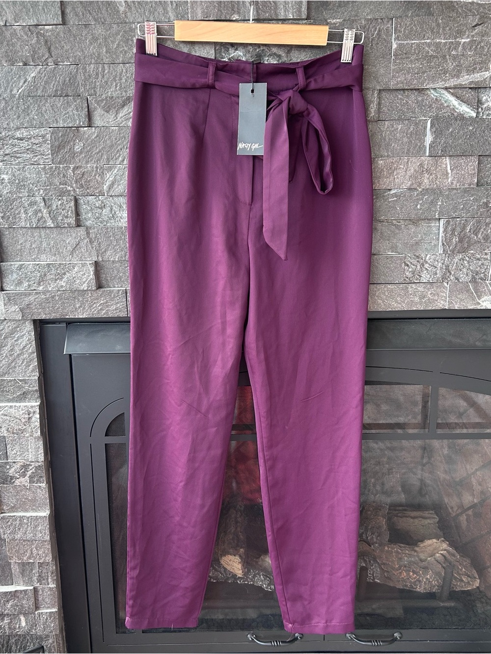 NWT Nasty Gal Burgundy Tailored Trousers